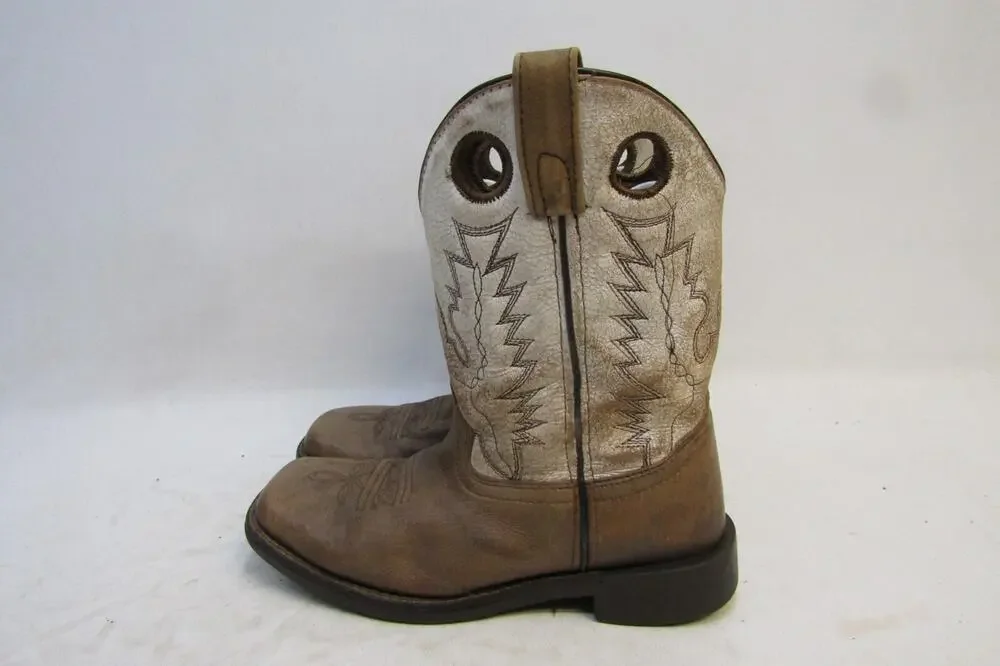 Smoky Mountain Youth Size 2.5 R Brown Leather Buckaroo Western Cowboy Boots